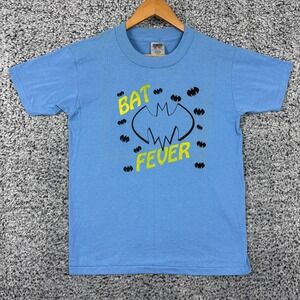 Vintage Batman Bat Fever Shirt Adult Medium Blue Oneita USA 80s Single Stitch